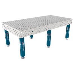 Tavolo per saldatura SteelMax INOX GPPH 2,4x1,2mt spessore 15mm, fori 28mm griglia diagonale