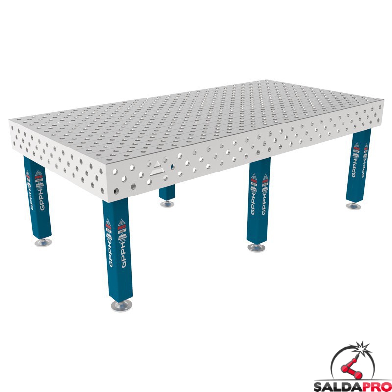 Tavolo per saldatura SteelMax INOX GPPH 2,4x1,2mt spessore 15mm, fori 28mm griglia diagonale Tavolo per saldatura SteelMax INOX GPPH 2,4x1,2mt spessore 15mm, fori 28mm griglia diagonale