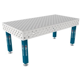 Tavolo per saldatura SteelMax INOX GPPH 2x1mt spessore 15mm, fori 28mm griglia diagonale