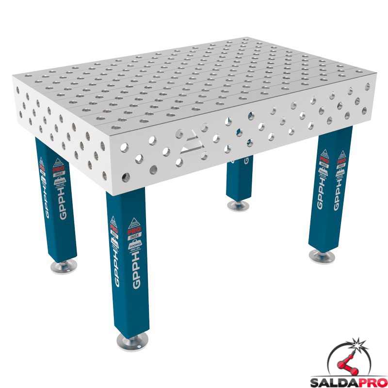 Tavolo per saldatura SteelMax INOX GPPH 1,2x0,8mt spessore 15mm, fori 28mm griglia diagonale Tavolo per saldatura SteelMax INOX GPPH 1,2x0,8mt spessore 15mm, fori 28mm griglia diagonale