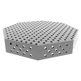 Tavolo saldatura ottagonale GPPH SteelPlus INOX OCT 1,2x1,2mt spessore 12mm, fori 16mm su griglia 50x50mm