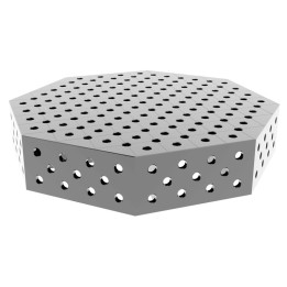 Tavolo saldatura ottagonale GPPH SteelPlus INOX OCT 1x1mt spessore 12mm, fori 16mm su griglia diagonale