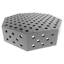 Tavolo saldatura ottagonale GPPH SteelPlus INOX OCT 0,8x0,8mt spessore 12mm, fori 16mm su griglia diagonale