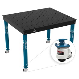 Tavolo per saldatura con ruote Basic GPPH 1,2x1mt spessore 12mm, fori 16mm griglia 100x100mm