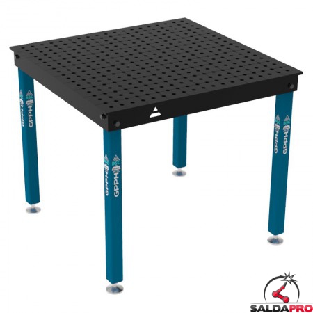 Tavolo per saldatura Basic GPPH 1x1mt spessore 12mm, fori 16mm griglia 50x50mm