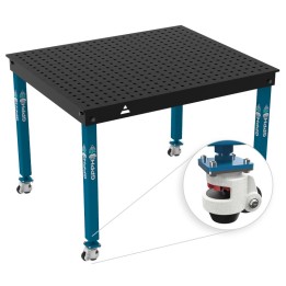 Tavolo per saldatura con ruote Basic GPPH 1,2x1mt spessore 12mm, fori 16mm griglia 50x50mm