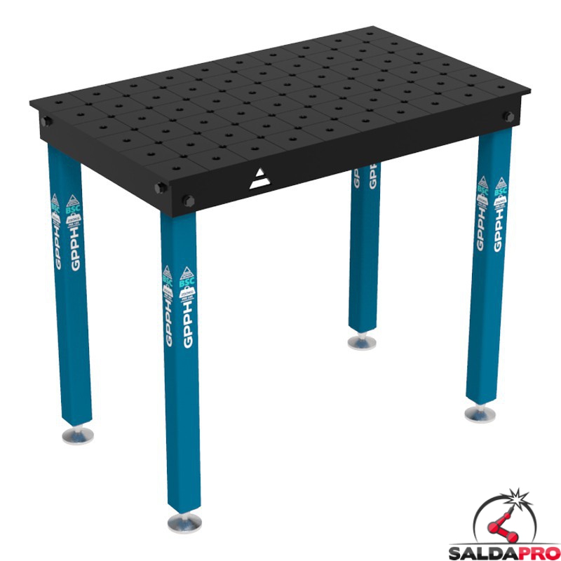 Tavolo per saldatura Basic GPPH 1x0,6mt spessore 12mm, fori 16mm griglia diagonale Tavolo per saldatura Basic GPPH 1x0,6mt spessore 12mm, fori 16mm griglia diagonale