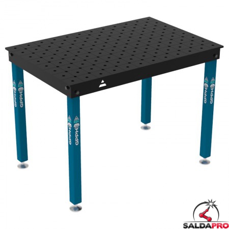 Tavolo per saldatura Basic GPPH 1,2x0,8mt spessore 12mm, fori 16mm griglia diagonale