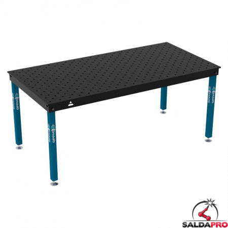 Tavolo per saldatura Basic GPPH 2x1mt spessore 12mm, fori 16mm griglia diagonale