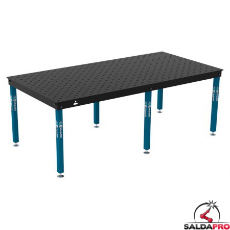 Tavolo per saldatura Basic GPPH 2,4x1,2mt spessore 12mm, fori 16mm griglia diagonale