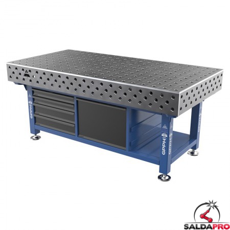Stazione saldatura WeldStation SteelExpert GPPH 2x1mt spessore 25mm, fori 28mm griglia 100x100mm