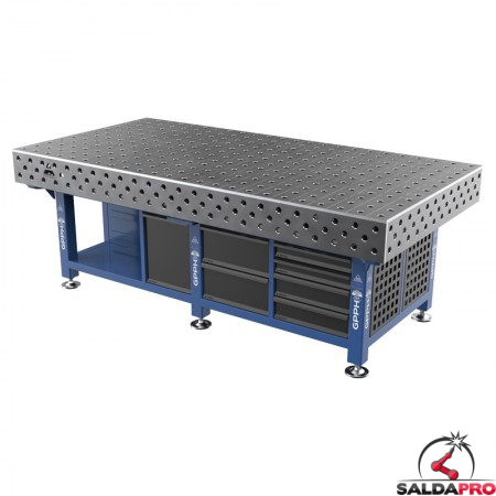 Stazione saldatura WeldStation SteelMax GPPH 2,4x1,2mt spessore 15mm, fori 28mm griglia 100x100mm