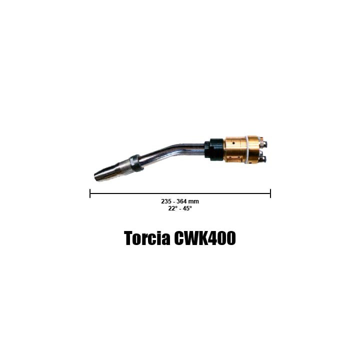 Torcia completa CWK400 22°-45° per saldatura MIG