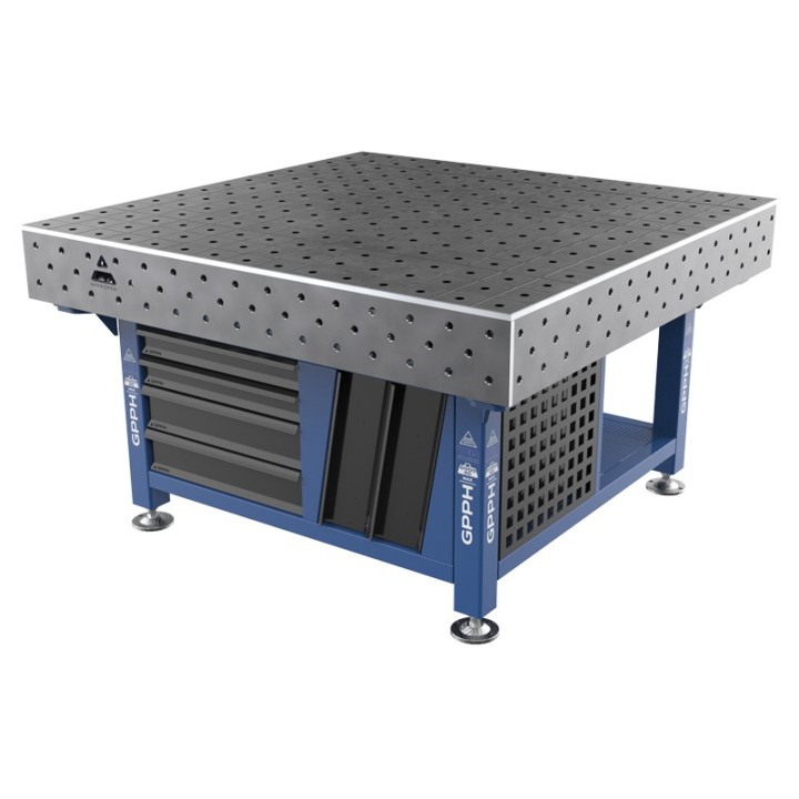 Stazione saldatura WeldStation SteelMax GPPH 1,5x1,48mt spessore 15mm, fori 16mm griglia 100x100mm