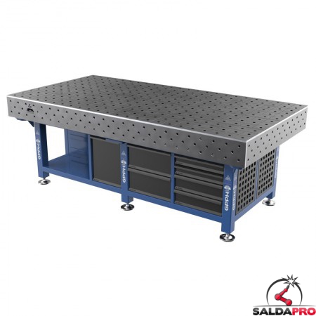 Stazione saldatura WeldStation SteelMax GPPH 2,4x1,2mt spessore 15mm, fori 16mm griglia 100x100mm