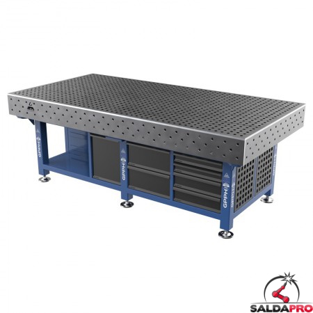 Stazione saldatura WeldStation SteelMax GPPH 2,4x1,2mt spessore 15mm, fori 16mm griglia 50x50mm