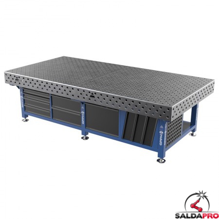 Stazione saldatura WeldStation SteelPlus GPPH 3x1,48mt spessore 12mm, fori 28mm griglia diagonale