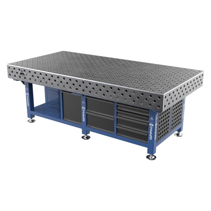 Stazione saldatura WeldStation SteelPlus GPPH 2,4x1,2mt spessore 12mm, fori 28mm griglia diagonale