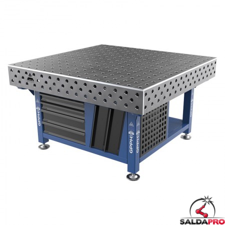 Stazione saldatura WeldStation SteelPlus GPPH 1,5x1,48mt spessore 12mm, fori 28mm griglia 100x100mm