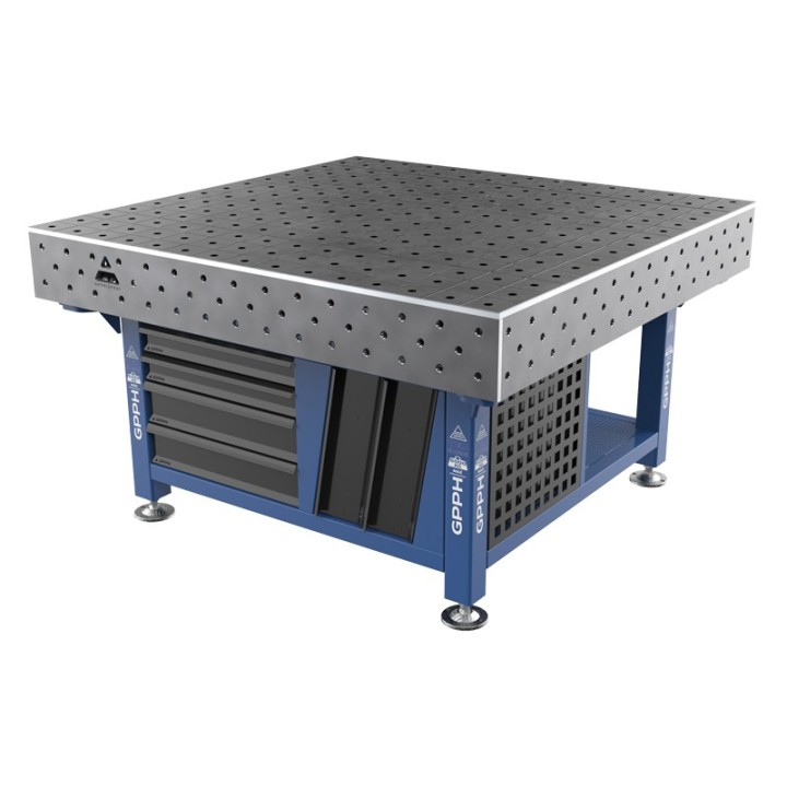 Stazione saldatura WeldStation SteelPlus GPPH 1,5x1,48mt spessore 12mm, fori 16mm griglia 100x100mm