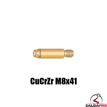 Punta guidafilo CuCrZr M8x41 Ø 1,0-1,6 per torcia CWK 600 - (10pz)