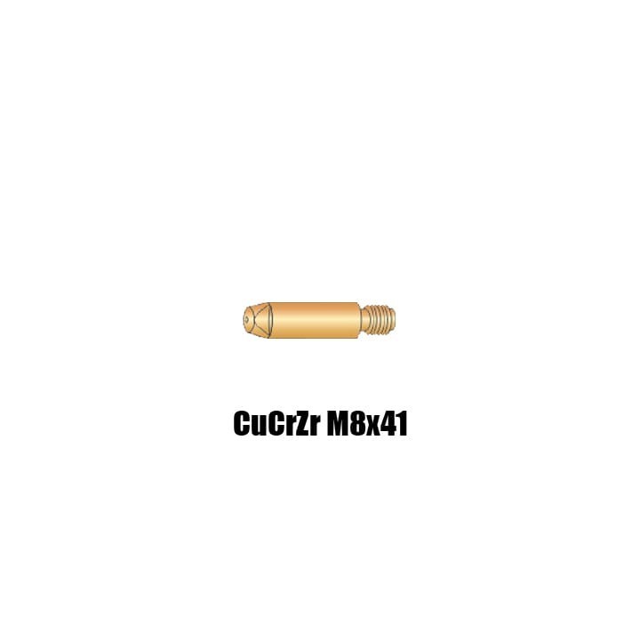 Punta guidafilo CuCrZr M8x41 Ø 1,0-1,6 per torcia CWK 600 - (10pz)