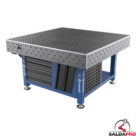 Stazione saldatura WeldStation SteelPlus GPPH 1,5x1,48mt spessore 12mm, fori 16mm griglia 50x50mm