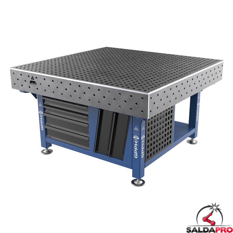 Stazione saldatura WeldStation SteelPlus GPPH 1,5x1,48mt spessore 12mm, fori 16mm griglia 50x50mm