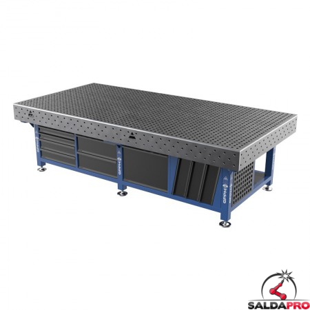 Stazione saldatura WeldStation SteelEco GPPH 3x1,48mt spessore 8mm, fori 16mm griglia 50x50mm