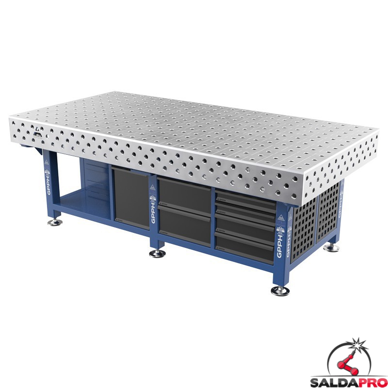 Stazione saldatura WeldStation SteelMax INOX GPPH 2,4x1,2mt spessore 15mm, fori 28mm griglia 100x100mm