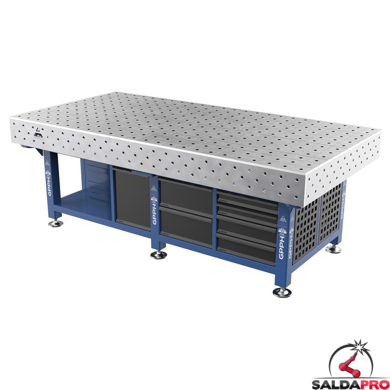 Stazione saldatura WeldStation SteelMax INOX GPPH 2,4x1,2mt spessore 15mm, fori 16mm griglia 100x100mm