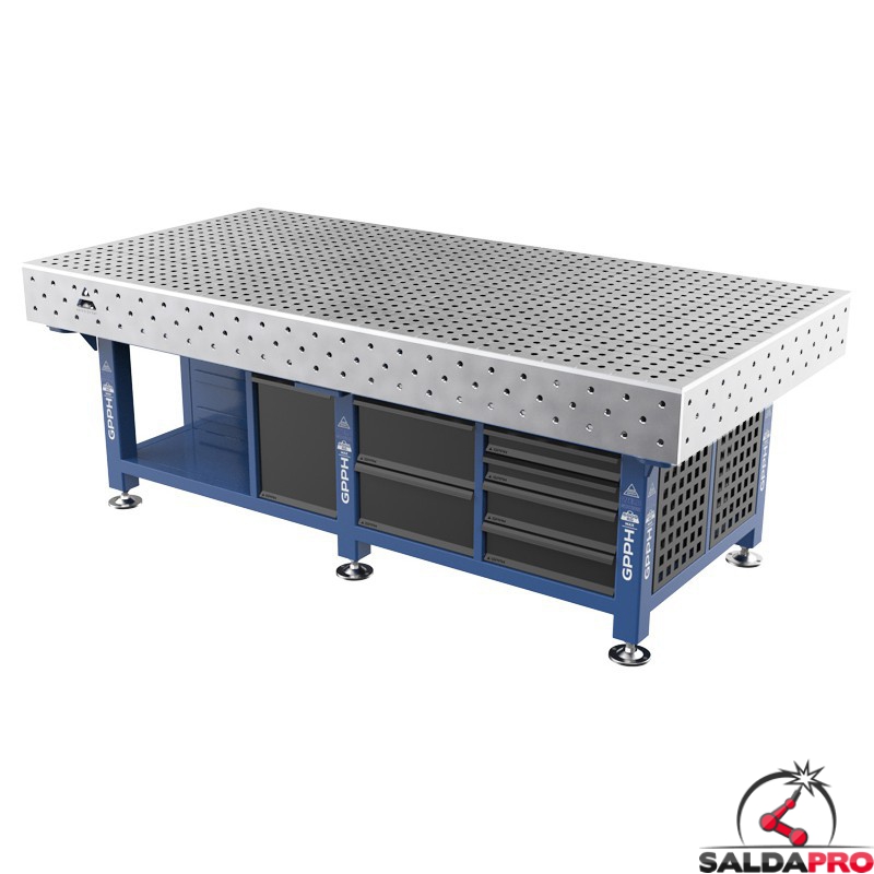 Stazione saldatura WeldStation SteelPlus INOX GPPH 2,4x1,2mt spessore 12mm, fori 16mm griglia 50x50mm