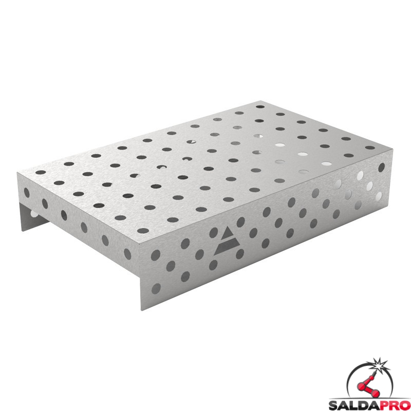 Copertura in acciaio inox GPPH 1x0,6mt per tavoli saldatura fori 28mm griglia 100x100mm