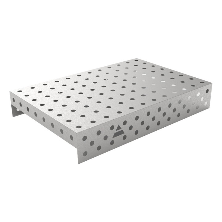 Copertura in acciaio inox GPPH 1,2x0,8mt per tavoli saldatura fori 28mm griglia 100x100mm