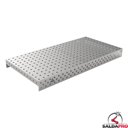 Copertura in acciaio inox GPPH 2,4x1,2mt per tavoli saldatura fori 28mm griglia 100x100mm