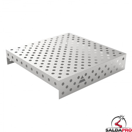 Copertura in acciaio inox GPPH 1x1mt per tavoli saldatura fori 28mm griglia diagonale