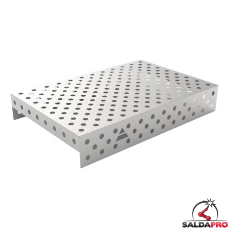 Copertura in acciaio inox GPPH 1,2x0,8mt per tavoli saldatura fori 28mm griglia diagonale