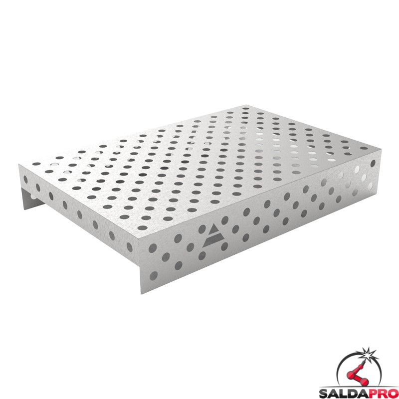 Copertura in acciaio inox GPPH 1,2x0,8mt per tavoli saldatura fori 28mm griglia diagonale