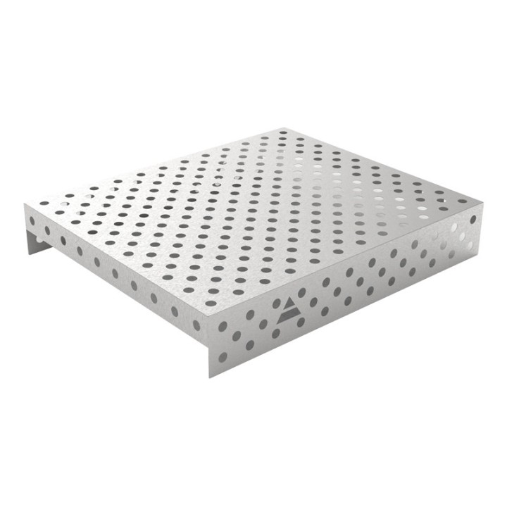 Copertura in acciaio inox GPPH 1,2x1mt per tavoli saldatura fori 28mm griglia diagonale