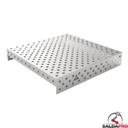 Copertura in acciaio inox GPPH 1,2x1,2mt per tavoli saldatura fori 28mm griglia diagonale