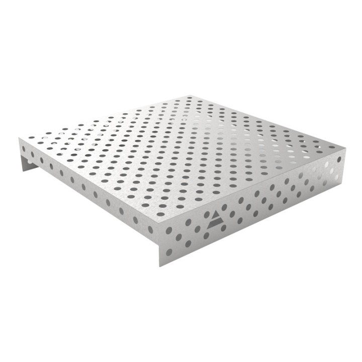 Copertura in acciaio inox GPPH 1,2x1,2mt per tavoli saldatura fori 28mm griglia diagonale