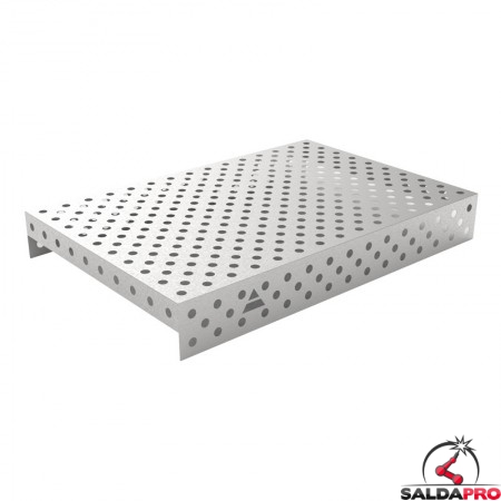 Copertura in acciaio inox GPPH 1,5x1mt per tavoli saldatura fori 28mm griglia diagonale