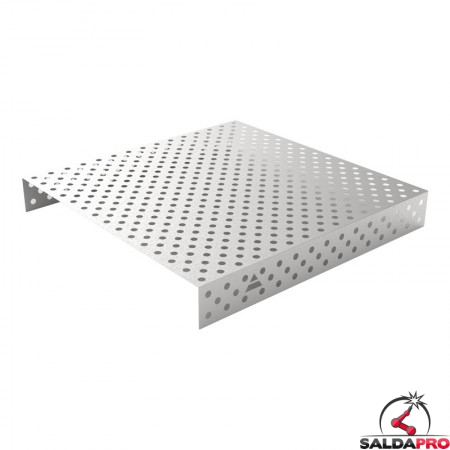 Copertura in acciaio inox GPPH 1,5x1,48mt per tavoli saldatura fori 28mm griglia diagonale
