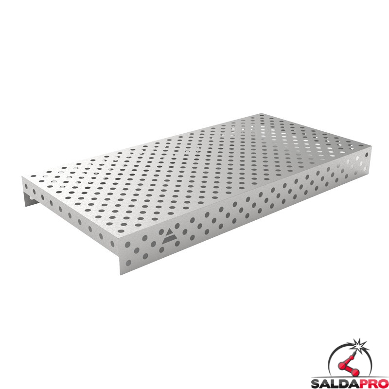 Copertura in acciaio inox GPPH 2x1mt per tavoli saldatura fori 28mm griglia diagonale