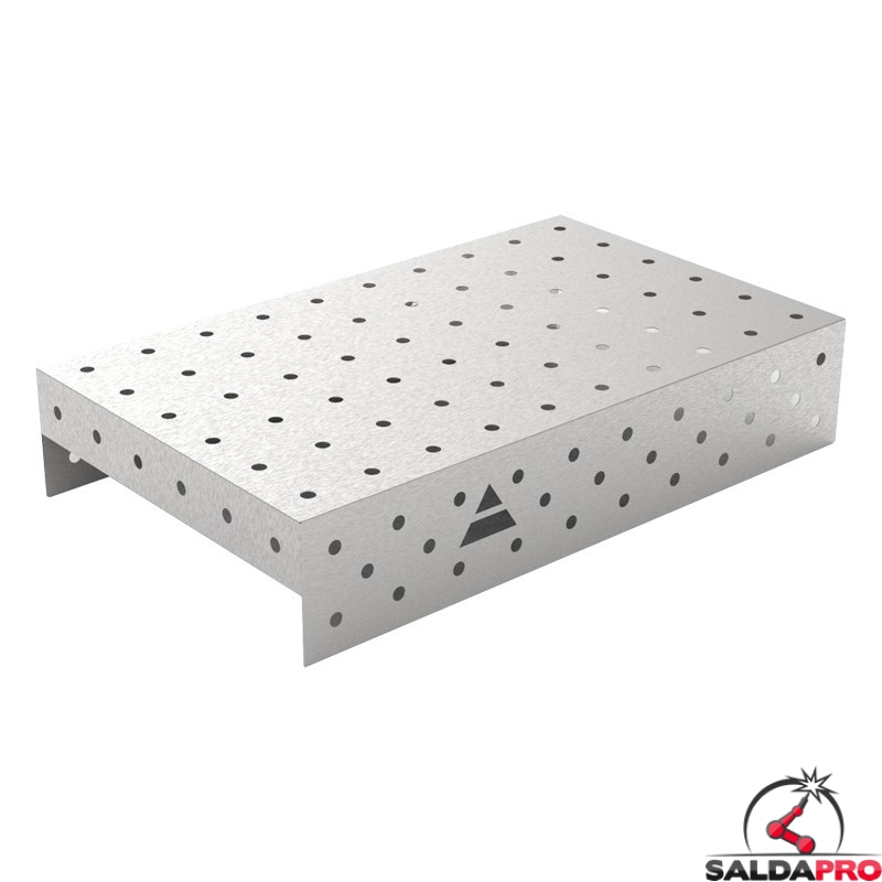 Copertura in acciaio inox GPPH 1x0,6mt per tavoli saldatura fori 16mm griglia diagonale