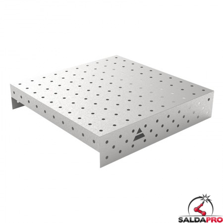 Copertura in acciaio inox GPPH 1x1mt per tavoli saldatura fori 16mm griglia diagonale