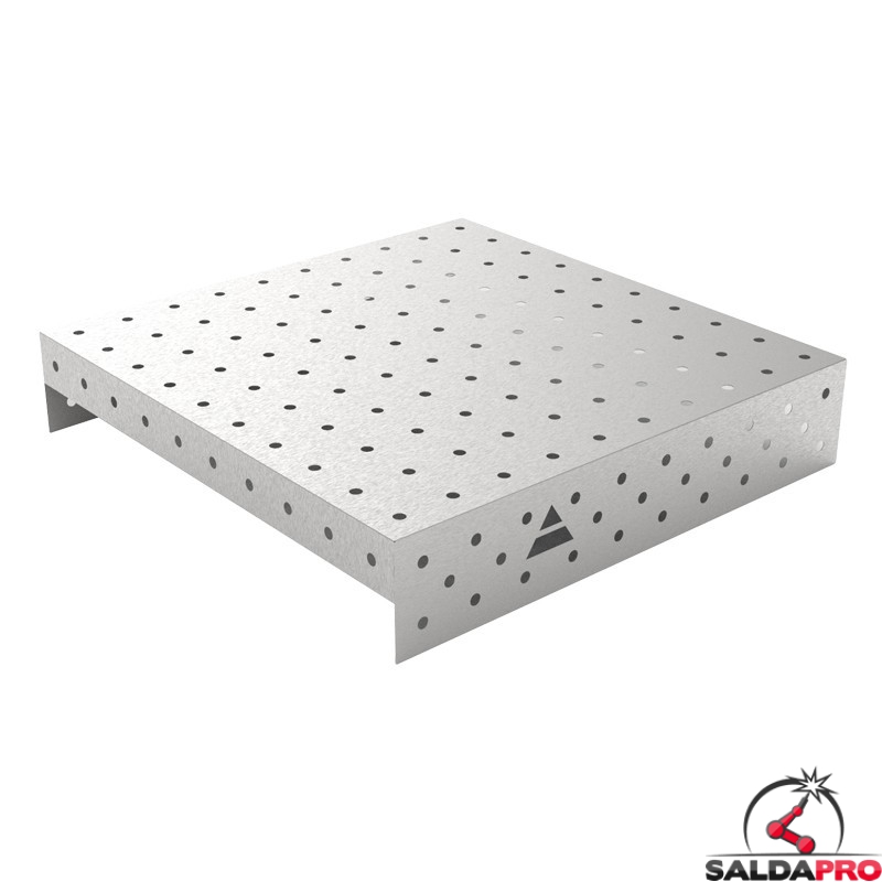 Copertura in acciaio inox GPPH 1x1mt per tavoli saldatura fori 16mm griglia diagonale