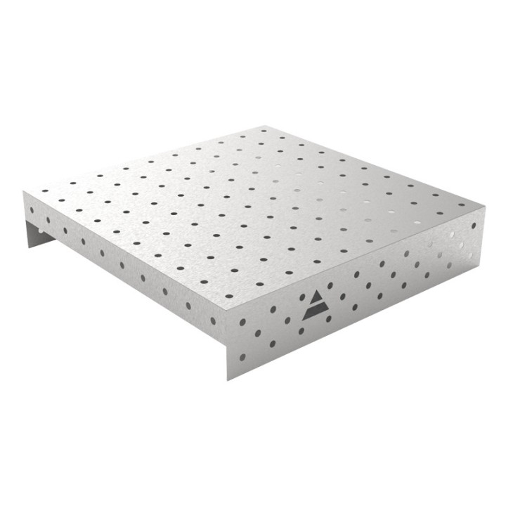 Copertura in acciaio inox GPPH 1x1mt per tavoli saldatura fori 16mm griglia diagonale