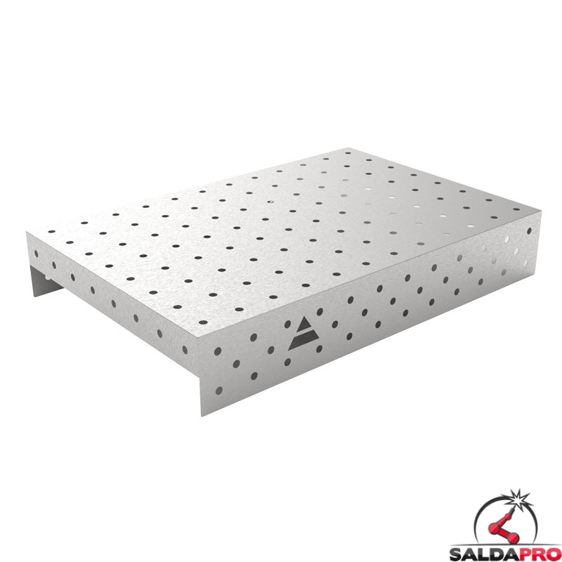Copertura in acciaio inox GPPH 1,2x0,8mt per tavoli saldatura fori 16mm griglia diagonale