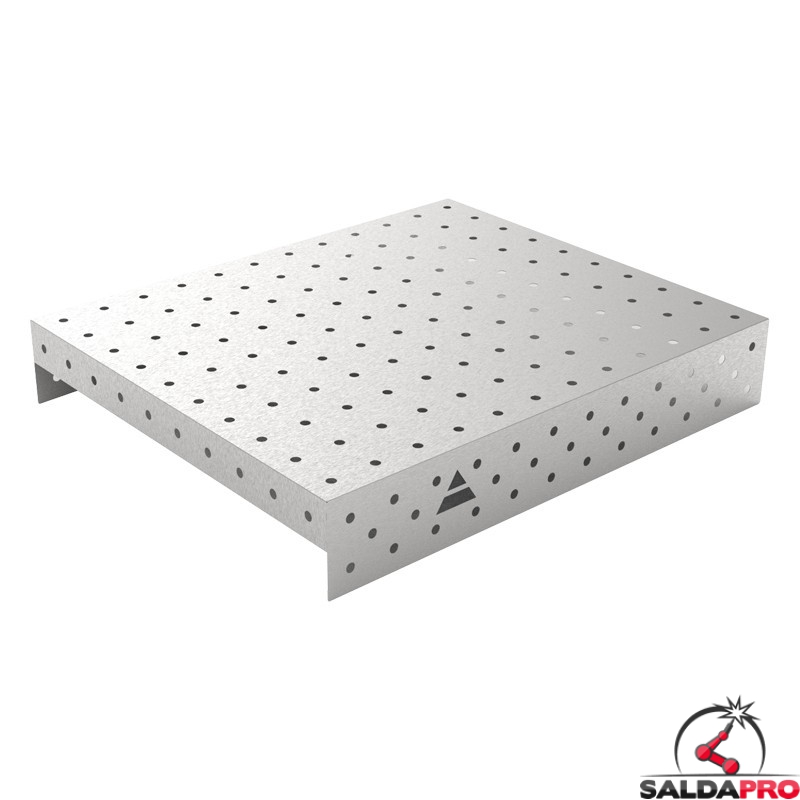 Copertura in acciaio inox GPPH 1,2x1mt per tavoli saldatura fori 16mm griglia diagonale
